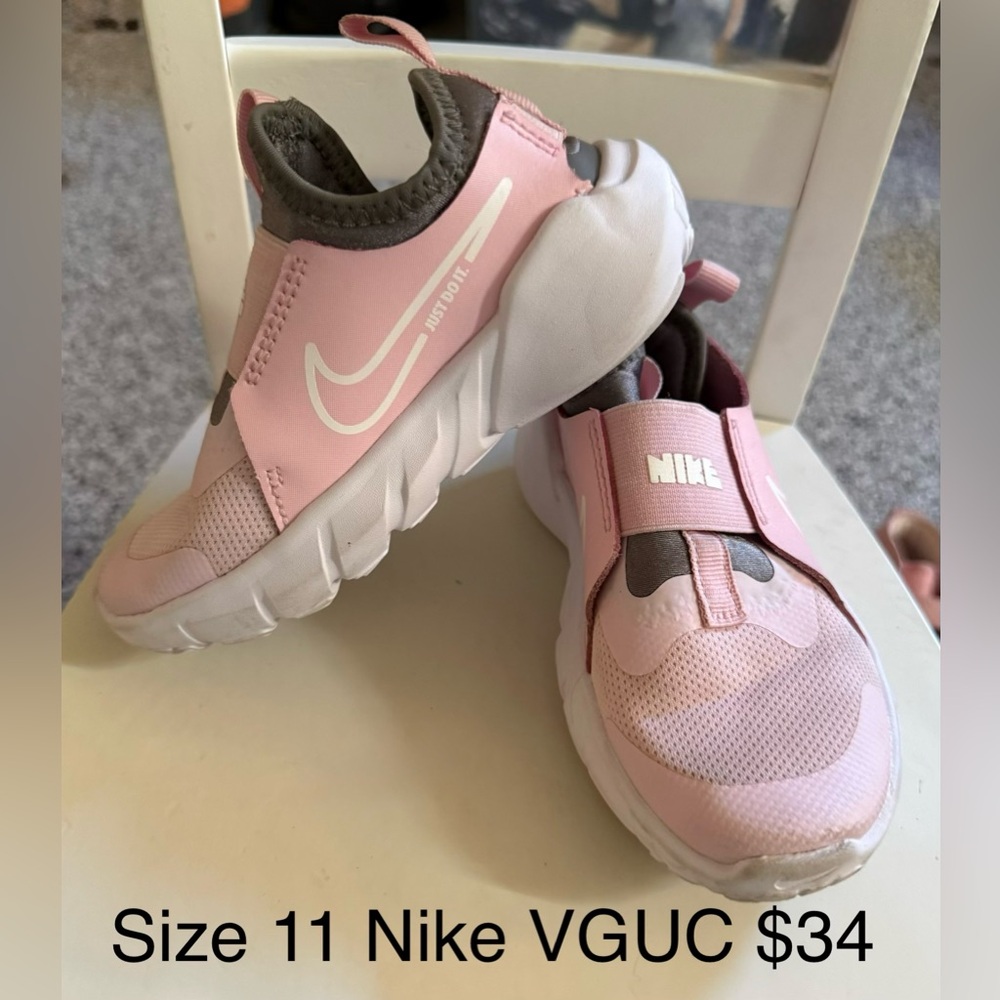 Nike Kids Pink and Gray Slip-On Sneakers